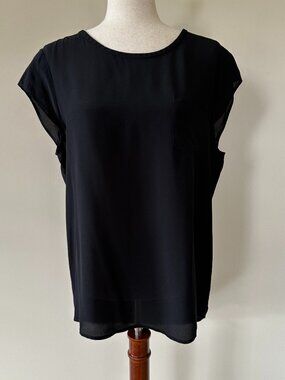 Trouve Black Short Sleeve Blouse NWT